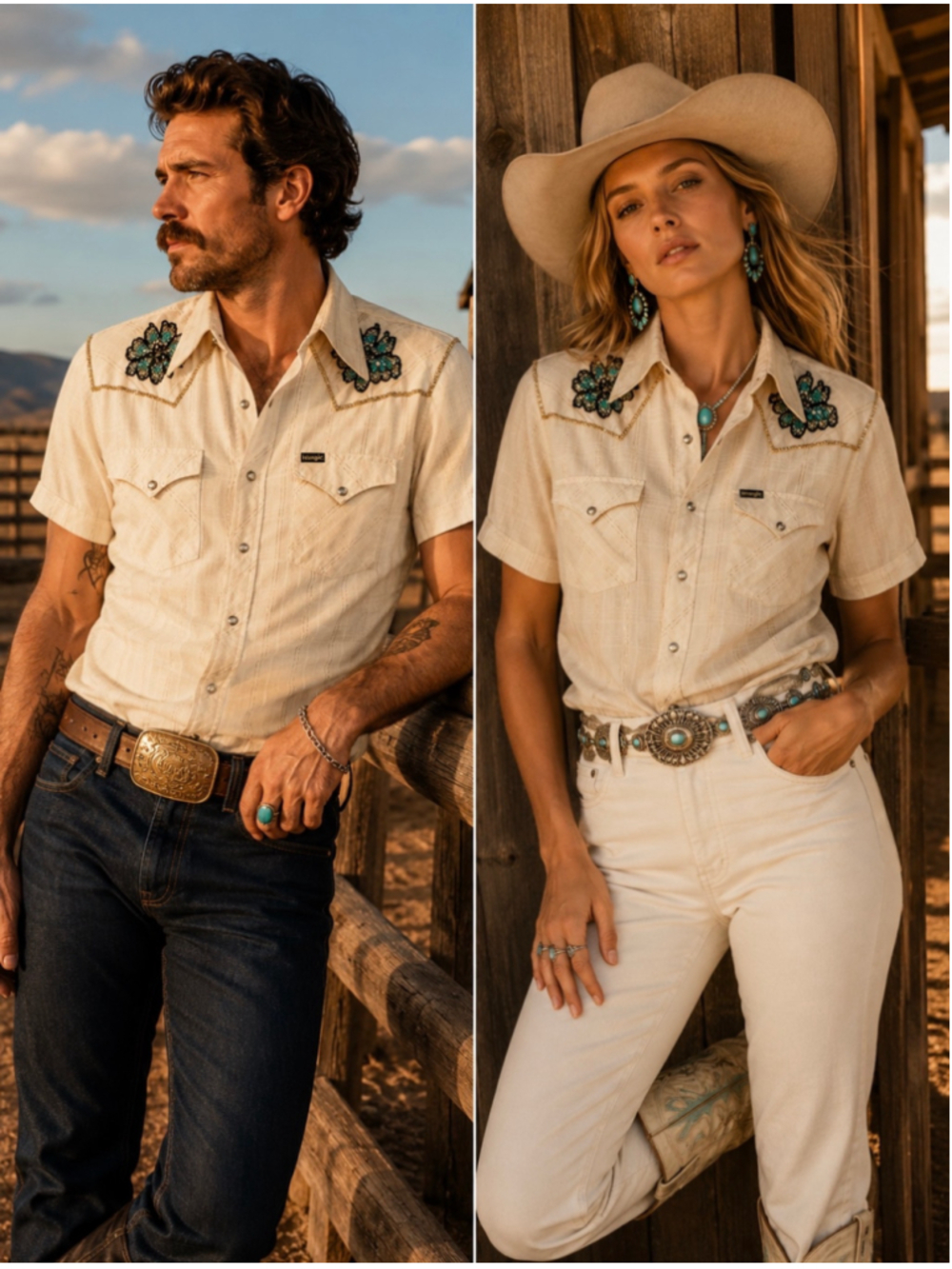 Vintage Wrangler Men’s M Western Rodeo Show Shirt Metallic Hibiscus Pearl Snap